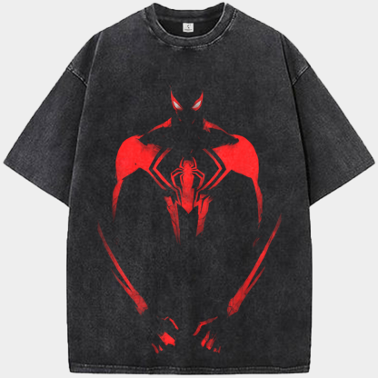 Marvel Spider-Man Red-Black High Contrast Glowing Eye Suit Print