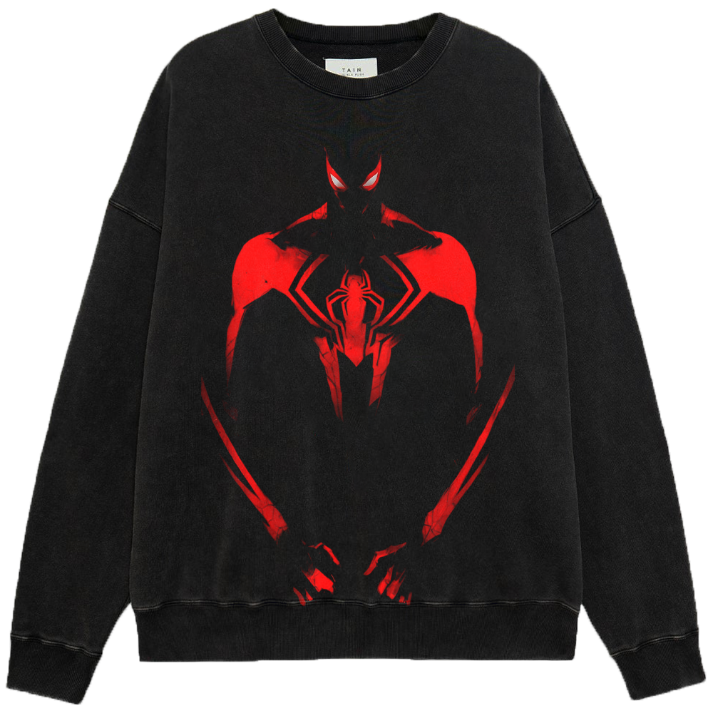 Marvel Spider-Man Red-Black High Contrast Glowing Eye Suit Print