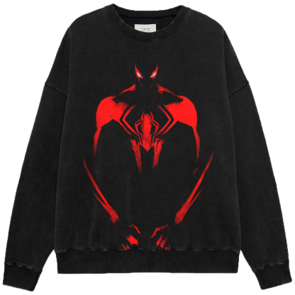 Marvel Spider-Man Red-Black High Contrast Glowing Eye Suit Print