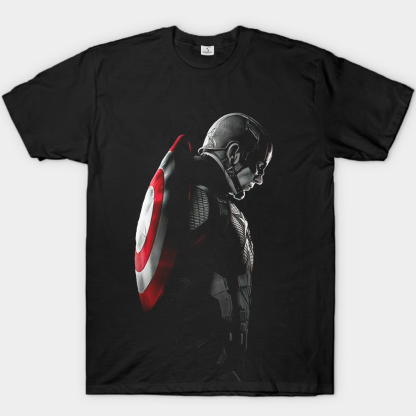 Marvel Captain America Dark Silhouette Profile Print