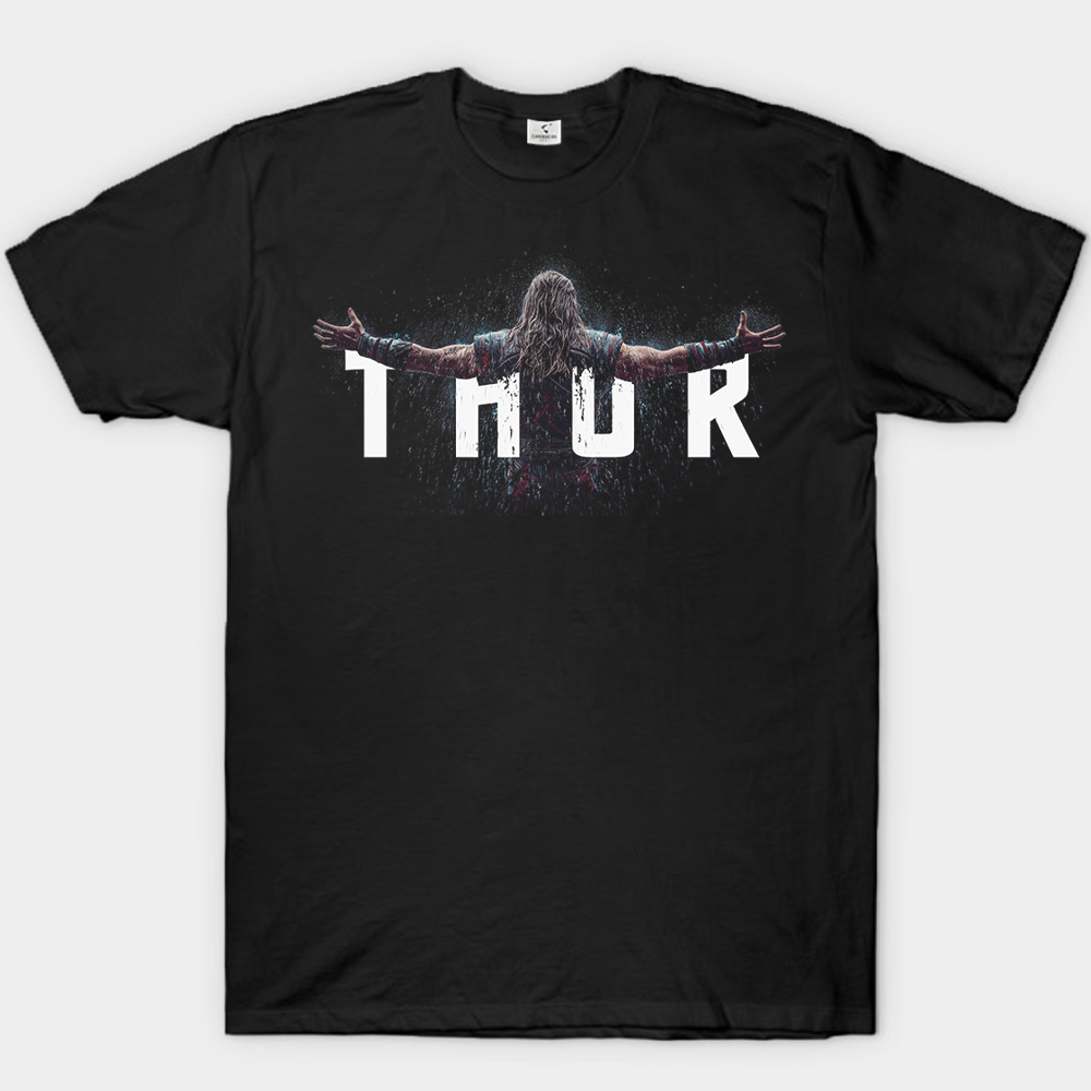 Marvel Thor Thor Awakening Back View Rainy Typography Print