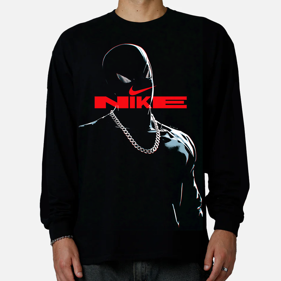 Marvel Spider-Man Cyber Glitch Style x NIKE Long Sleeve Sweatshirt