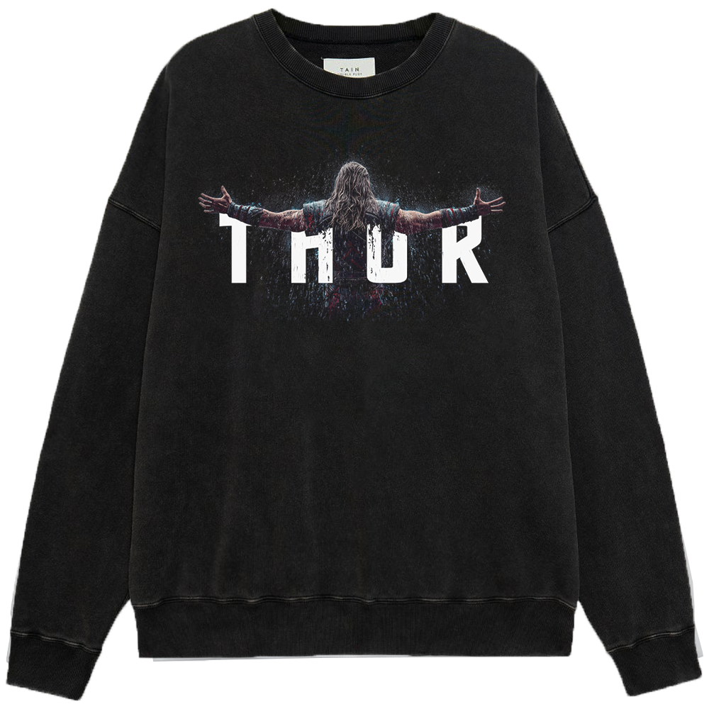 Marvel Thor Thor Awakening Back View Rainy Typography Print