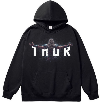 Marvel Thor Thor Awakening Back View Rainy Typography Print