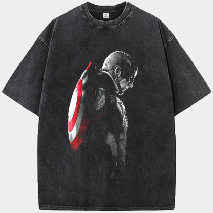 Marvel Captain America Dark Silhouette Profile Print