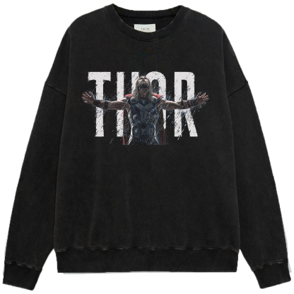 Marvel Thor Thor Front View Rainy "THOR" Typography Print