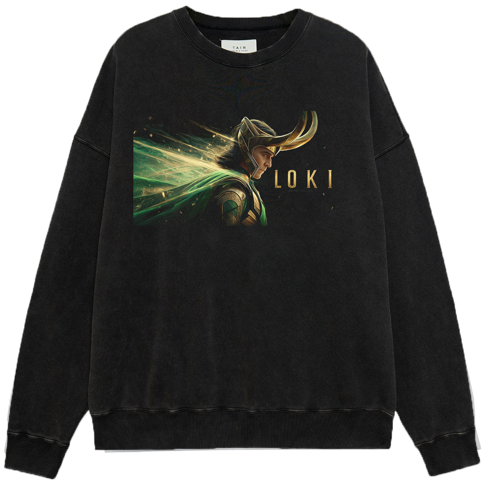 Marvel Thor Loki Golden-Green Flow Oil Painting Style Print