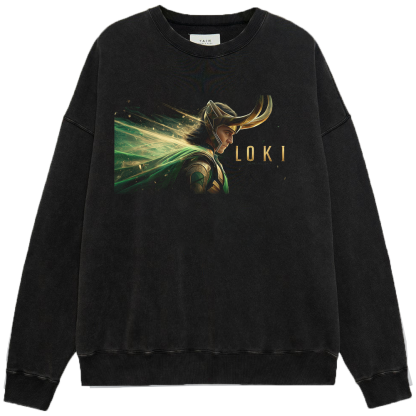 Marvel Thor Loki Golden-Green Flow Oil Painting Style Print