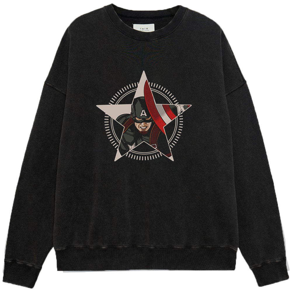 Marvel Captain America Minimalist Star Shield Head Badge Print