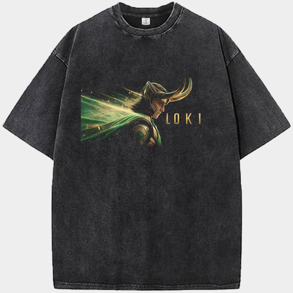 Marvel Thor Loki Golden-Green Flow Oil Painting Style Print