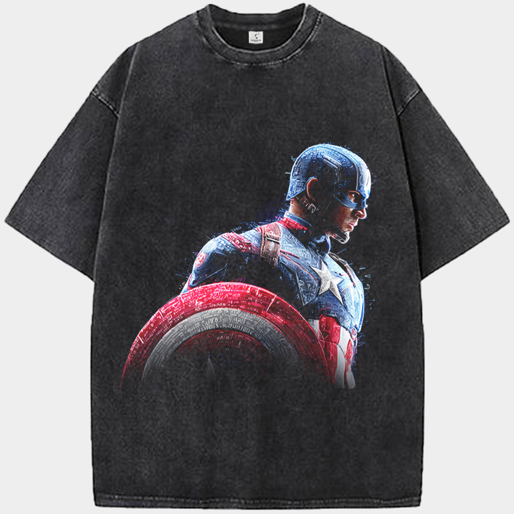 Marvel Captain America Cyber Code Armor Profile Print