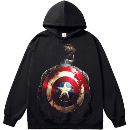 Marvel Captain America Worn Shield Resolute Back View Print