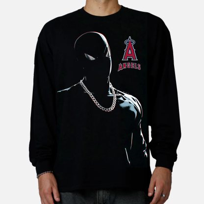 Marvel Spider-Man Angels Baseball Logo Long Sleeve Sweatshirt