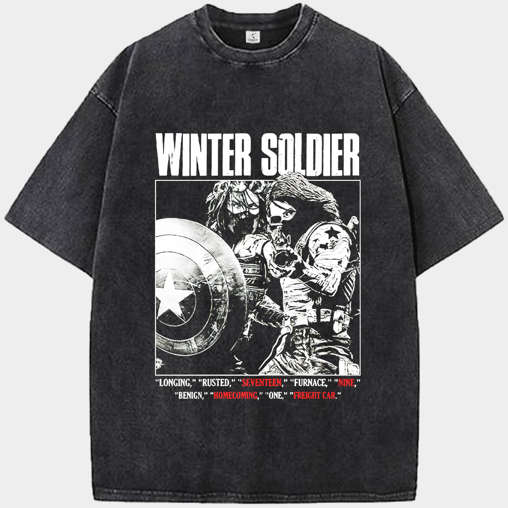 Marvel Captain America & Winter Soldier Monochrome Showdown Poster Print