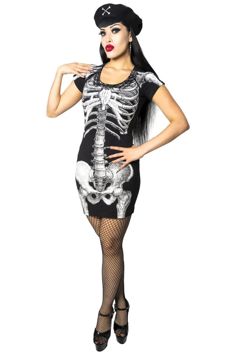 White Skeleton Tunic Dress