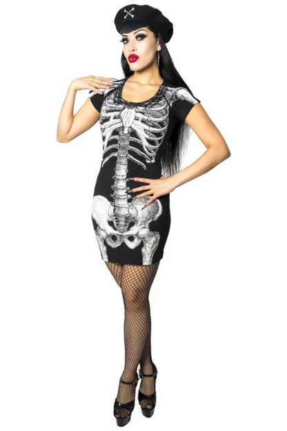 White Skeleton Tunic Dress