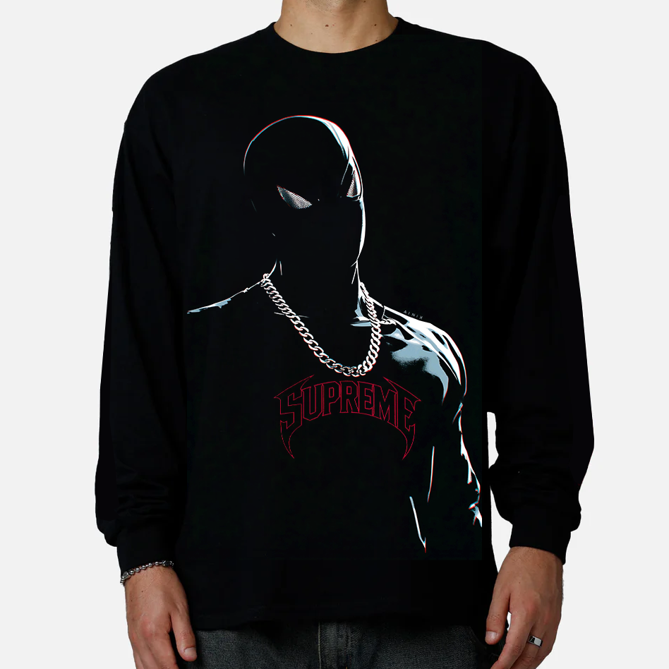Marvel Spider-Man Gothic Typography x SUPREME Long Sleeve Sweatshirt