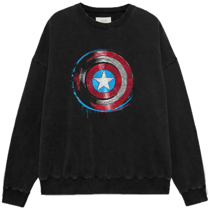 Marvel Captain America Splatter Paint Distressed Shield Print