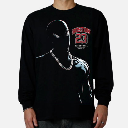 Marvel Spider-Man Boston Basketball "23" Vintage Logo Long Sleeve Sweatshirt
