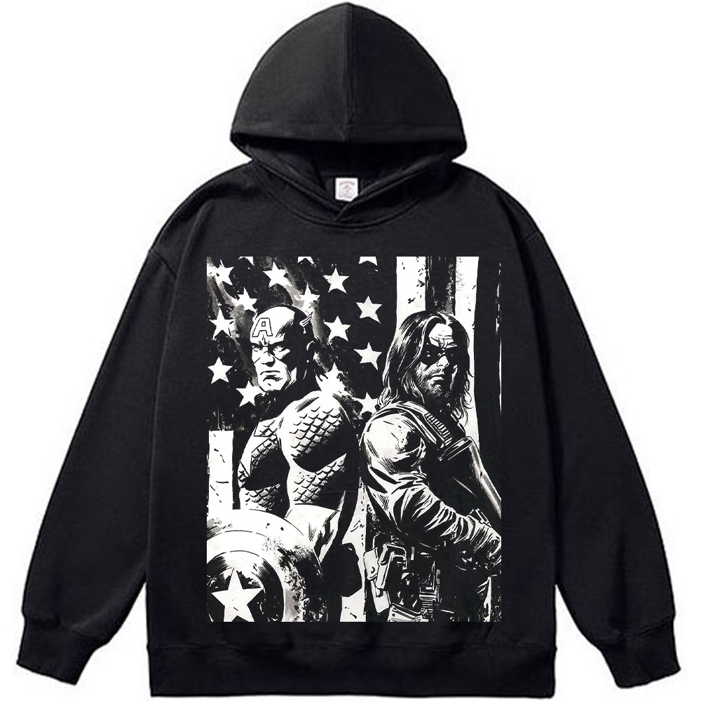 Marvel Captain America & Winter Soldier Star-Spangled Monochrome Print