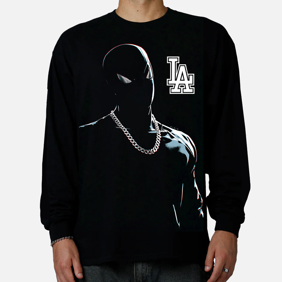 Marvel Spider-Man Minimalist White LA Logo Long Sleeve Sweatshirt