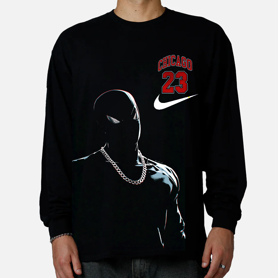 Marvel Spider-Man Chicago Bulls "23" x NIKE Logo Long Sleeve Sweatshirt