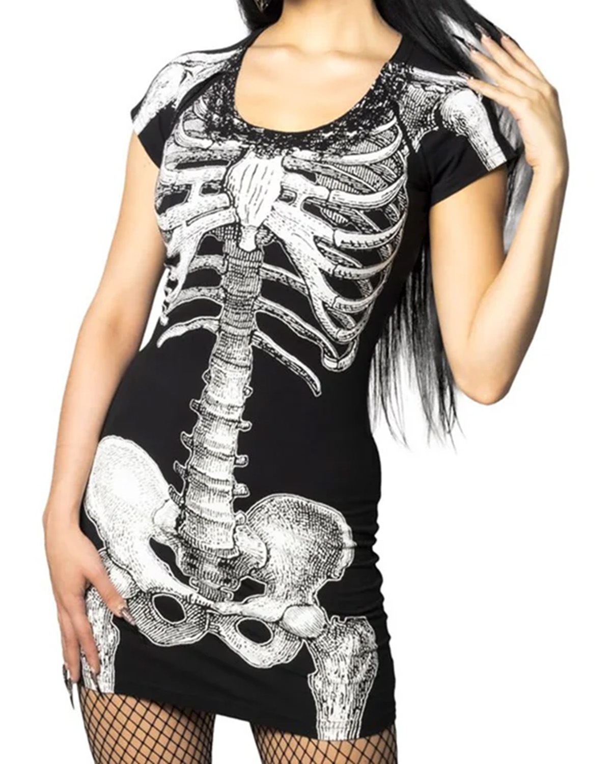 White Skeleton Tunic Dress