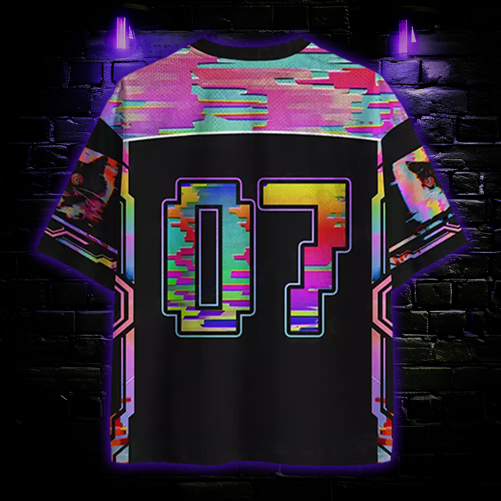 Glitchy Cat Vibes Mesh Jersey
