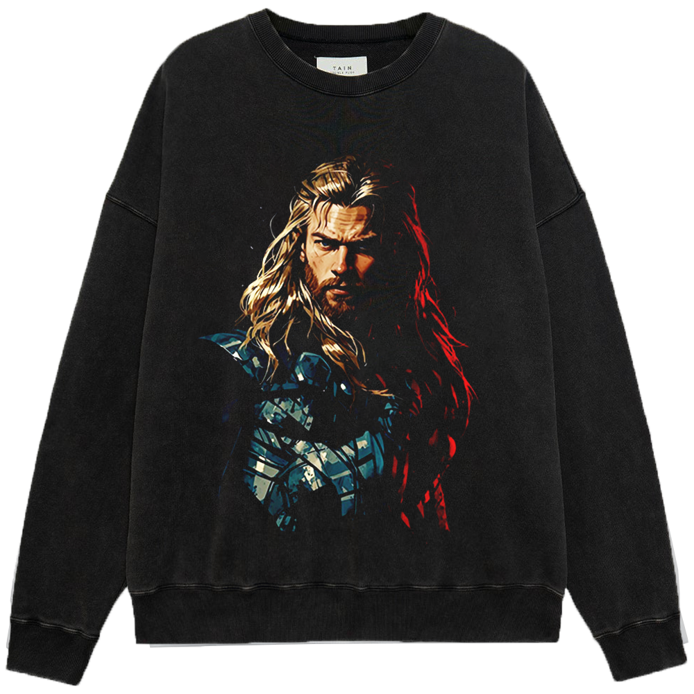 Marvel Thor Red & Blue Heavy Oil Painting Style Thor Print