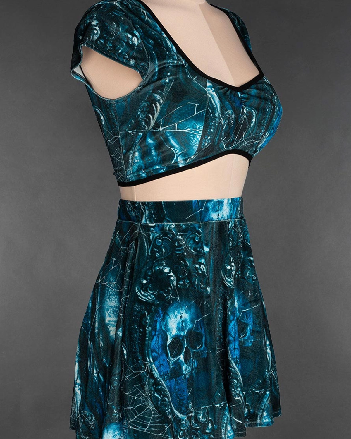 Dead Pirate Velvet Short Skirt