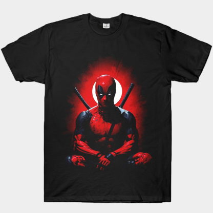 Marvel Deadpool Flaming Smoke Helmet Print