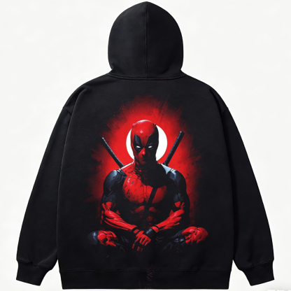 Marvel Deadpool Flaming Smoke Helmet Print