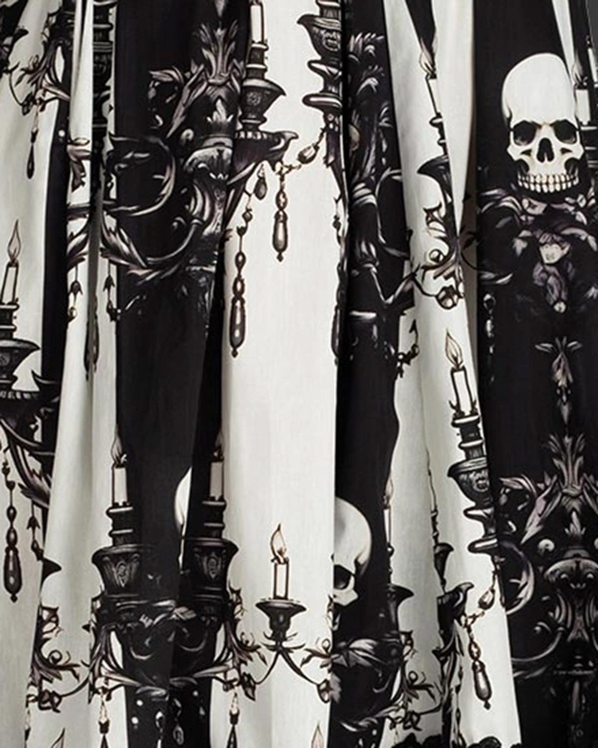 Skull Striped High Low Skirt