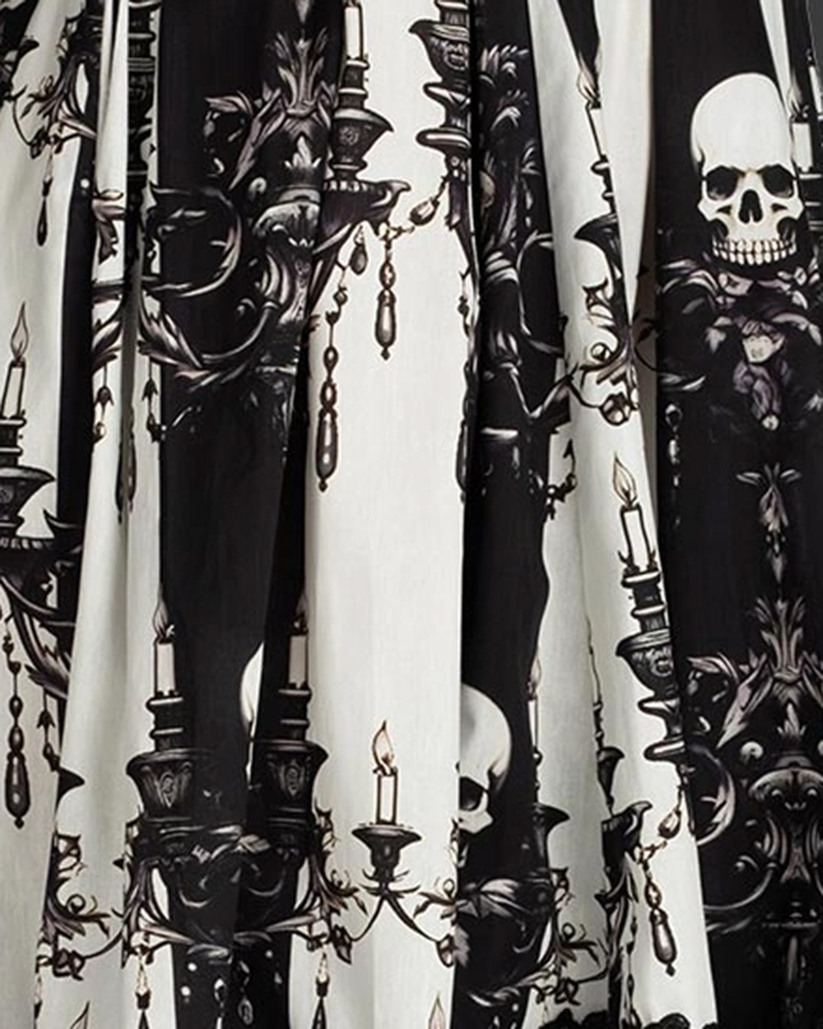 Skull Striped High Low Skirt