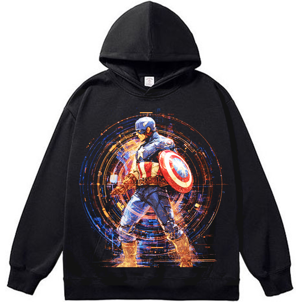 Marvel Captain America Retro Tech Particle Surround Print