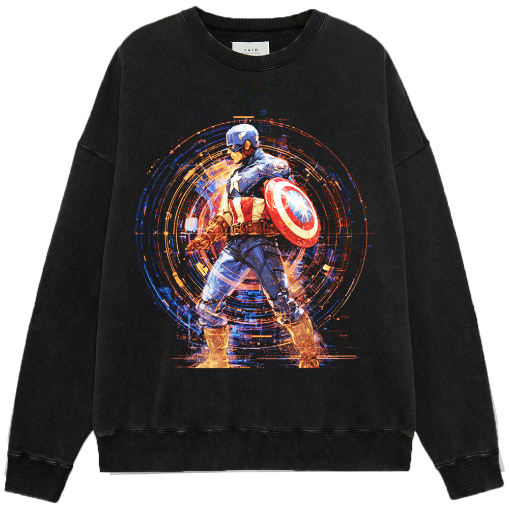 Marvel Captain America Retro Tech Particle Surround Print