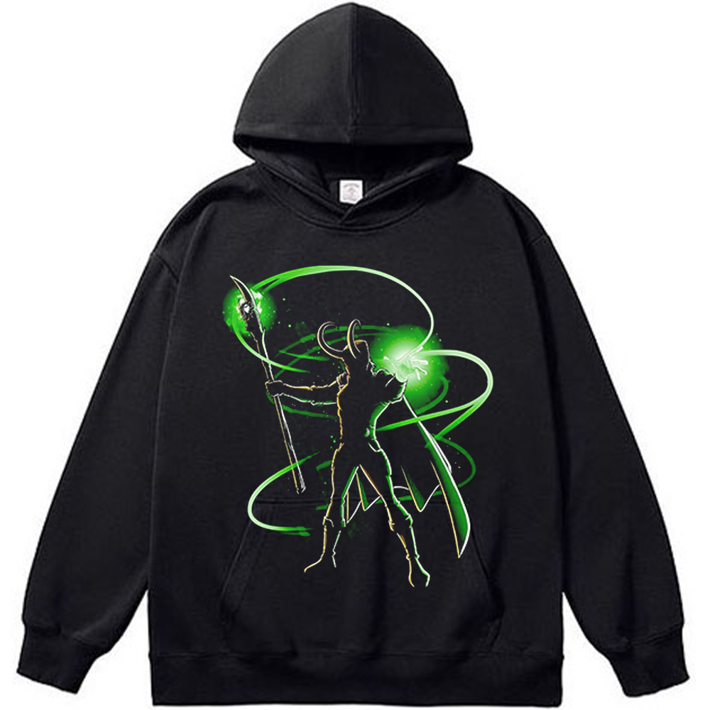 Marvel Thor Fluorescent Green Magic Silhouette Loki Print