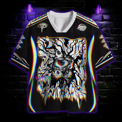 Chromatic Glitch Multi-Eye Mesh Jersey
