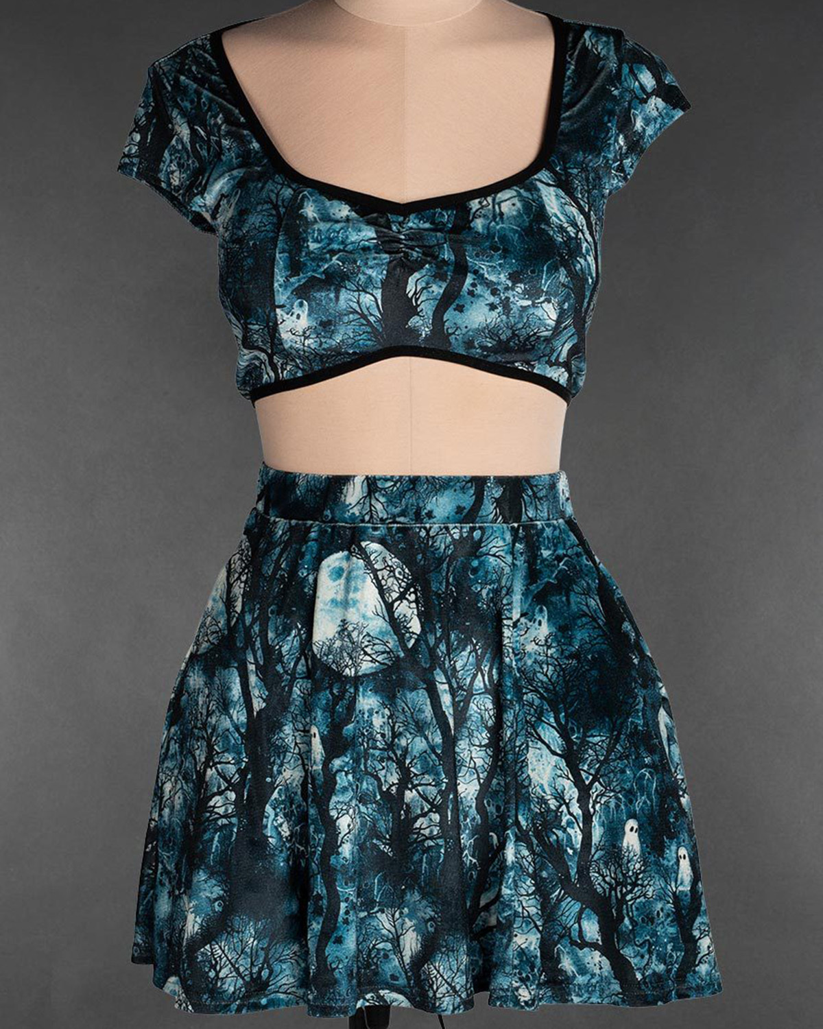 Full Moon Velvet Short Skirt