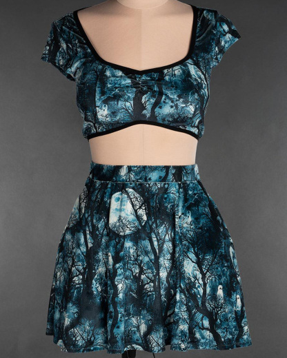 Full Moon Velvet Short Skirt