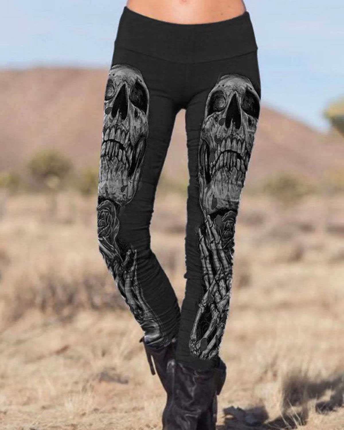 Skulls Printed Slim Fit Pants