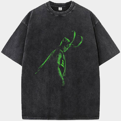 Marvel Thor Loki Fluorescent Green Line Art Dark Helmet Print