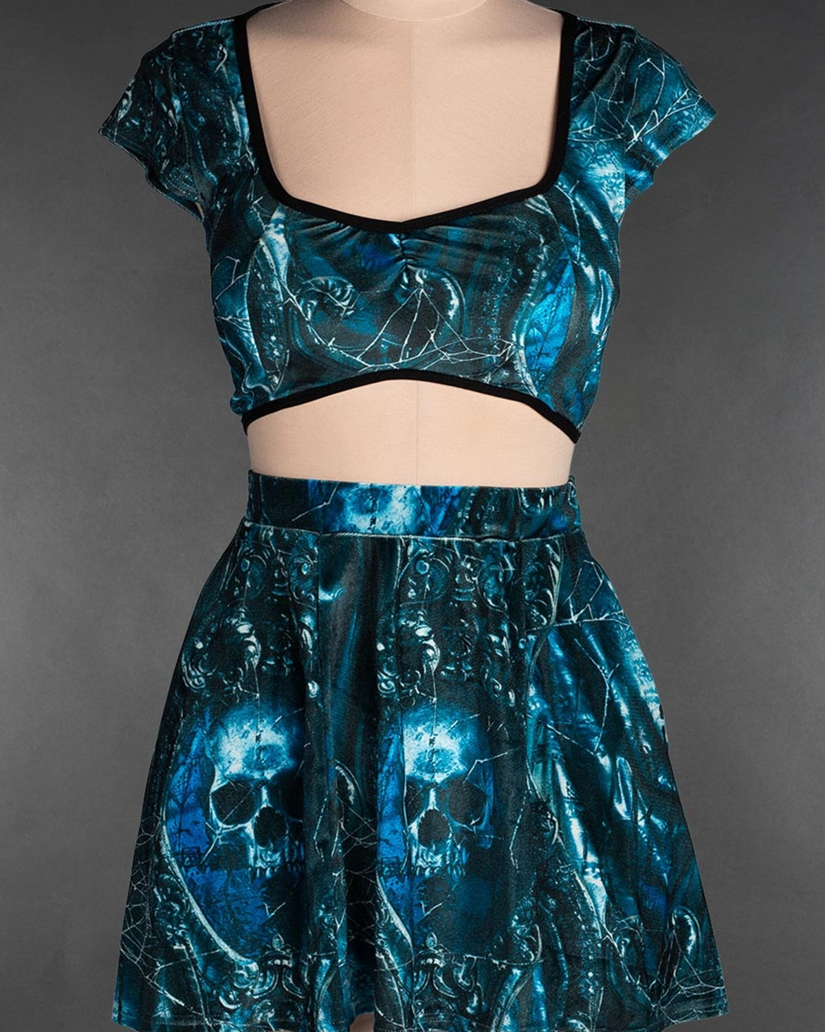 Dead Pirate Velvet Short Skirt