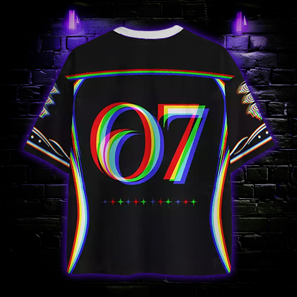 Chromatic Glitch Multi-Eye Mesh Jersey