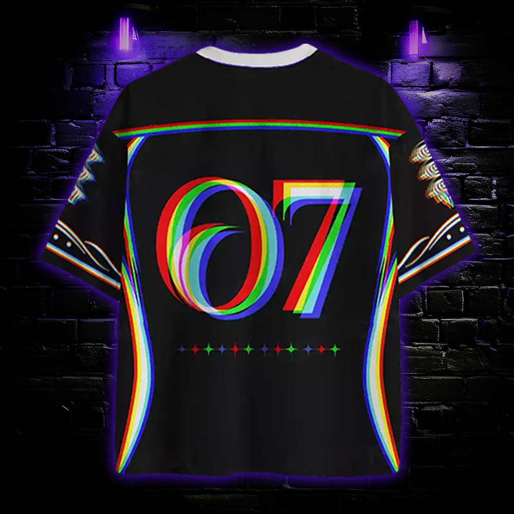 Chromatic Glitch Multi-Eye Mesh Jersey