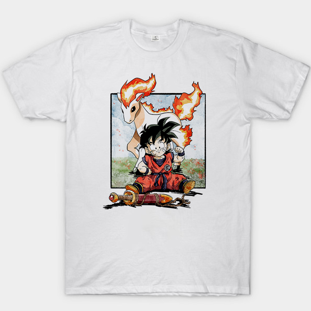 Dragon Ball Kid Goku & Pokemon Galarian Rapidash Print
