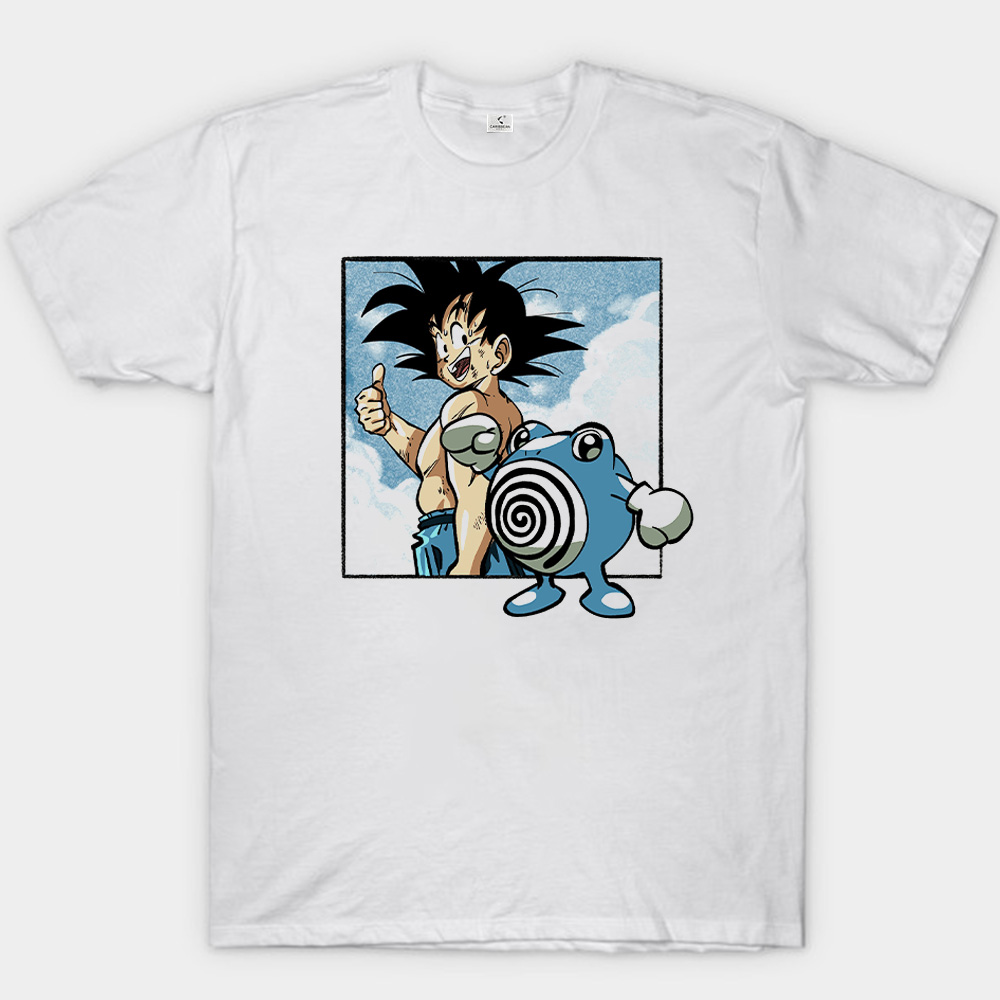Dragon Ball Z Kid Goku & Pokemon Poliwhirl Print