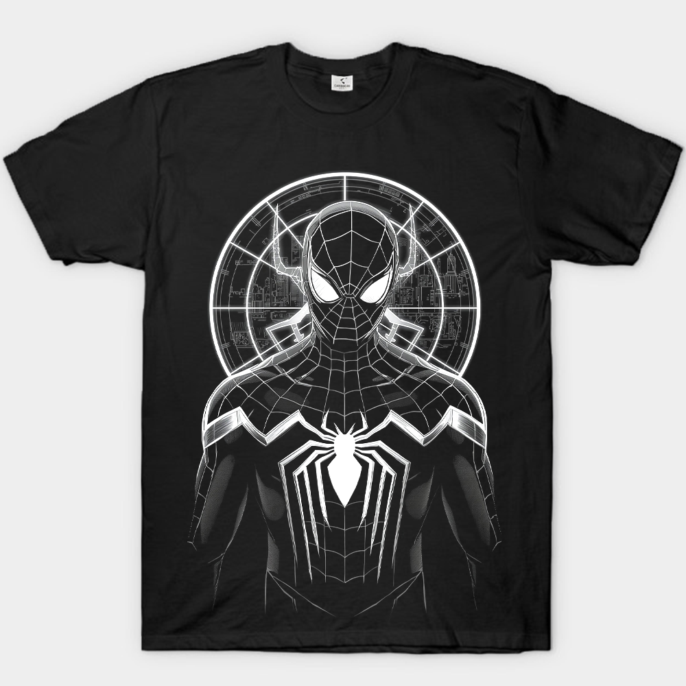 Marvel Spider-Man Black & White Cyber Halo Symbiote Suit Bust Print