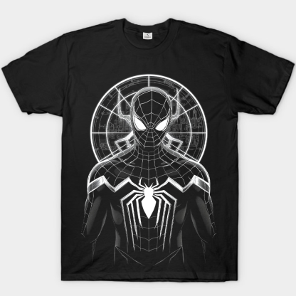 Marvel Spider-Man Black & White Cyber Halo Symbiote Suit Bust Print