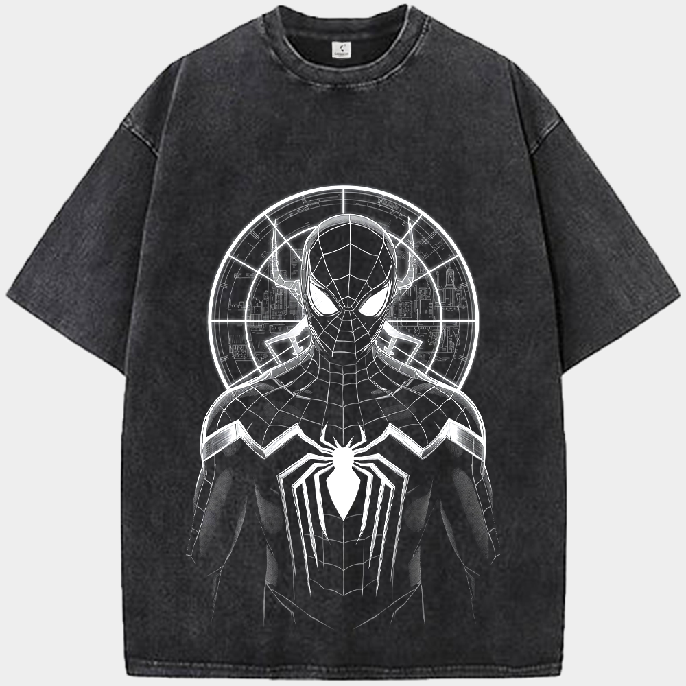 Marvel Spider-Man Black & White Cyber Halo Symbiote Suit Bust Print